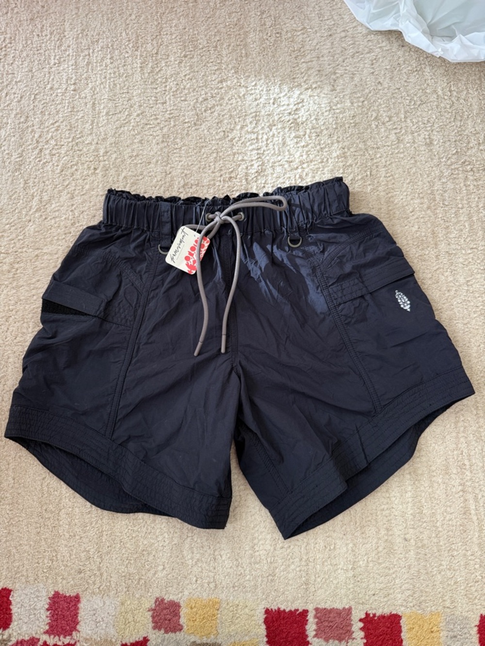 Free People Black Women's Athletic Drawstring Shorts